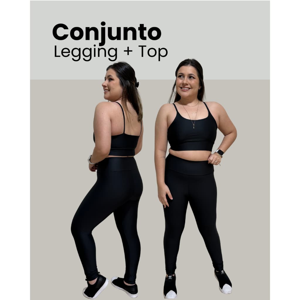 Conjunto Fitness Legging Cós Alto + Top Zero Transparência