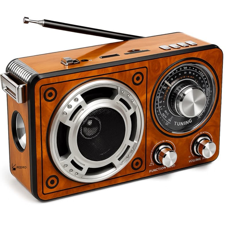 Rádio Retrô Livstar 3 Bandas FM/AM/SW com USB, Cartão SD e MP3