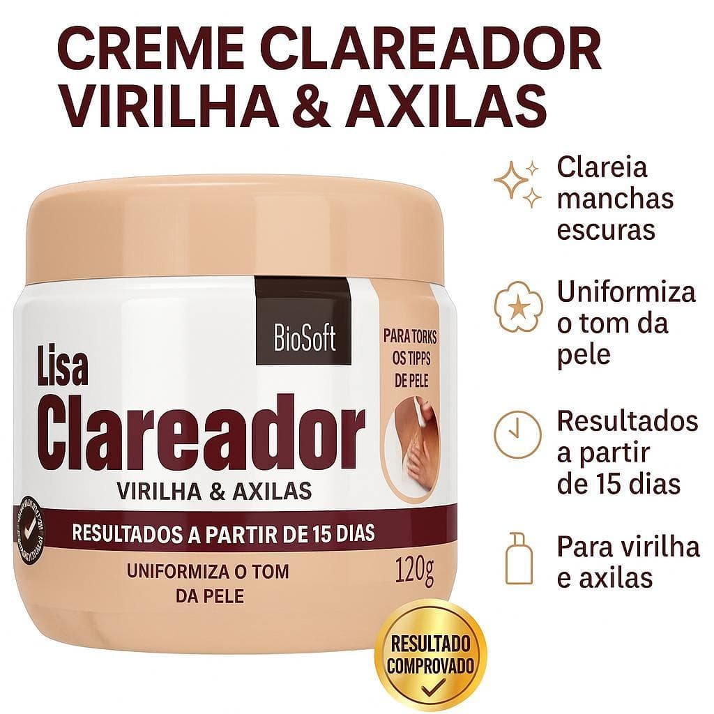 Clareador Para Virilha E Axilas Creme Lisa Bio Soft 120g SOFTHAIR