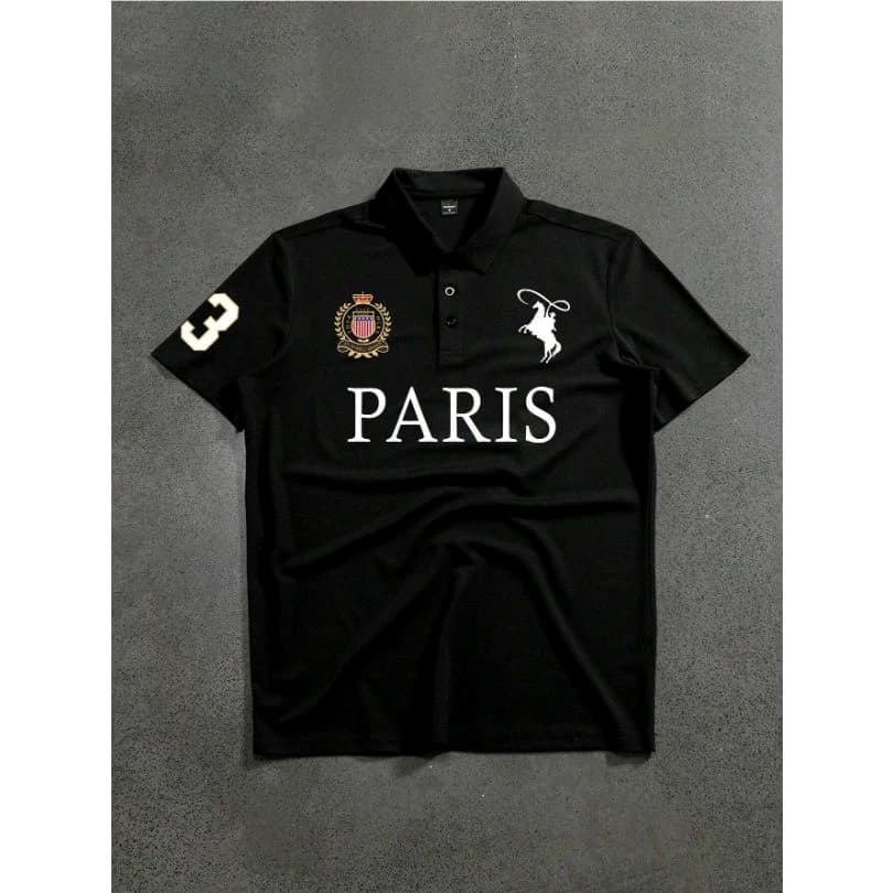 Camisa Polo de Manga Curta Masculina, Casual camiseta lisa