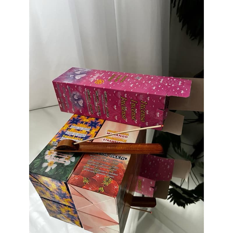 Kit 10 Incensos + Incensário 🧘‍♀️ Aromas à Escolha | Relaxamento, Energia e Proteção | Presente Perfeito