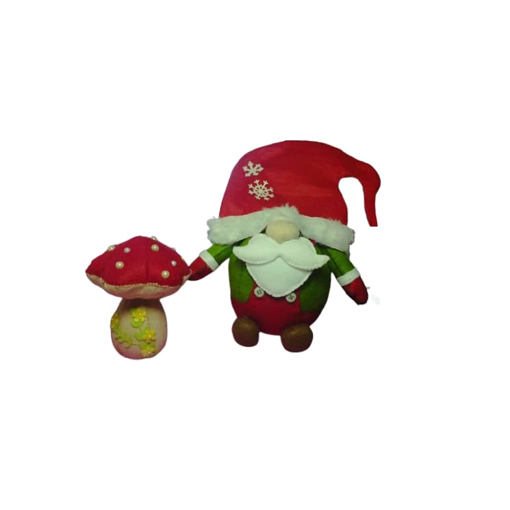 Gnomo Natalino em Feltro - Cogumelo Natalino – Enfeite de Natal Feito à Mão - Feltro Santa Fé