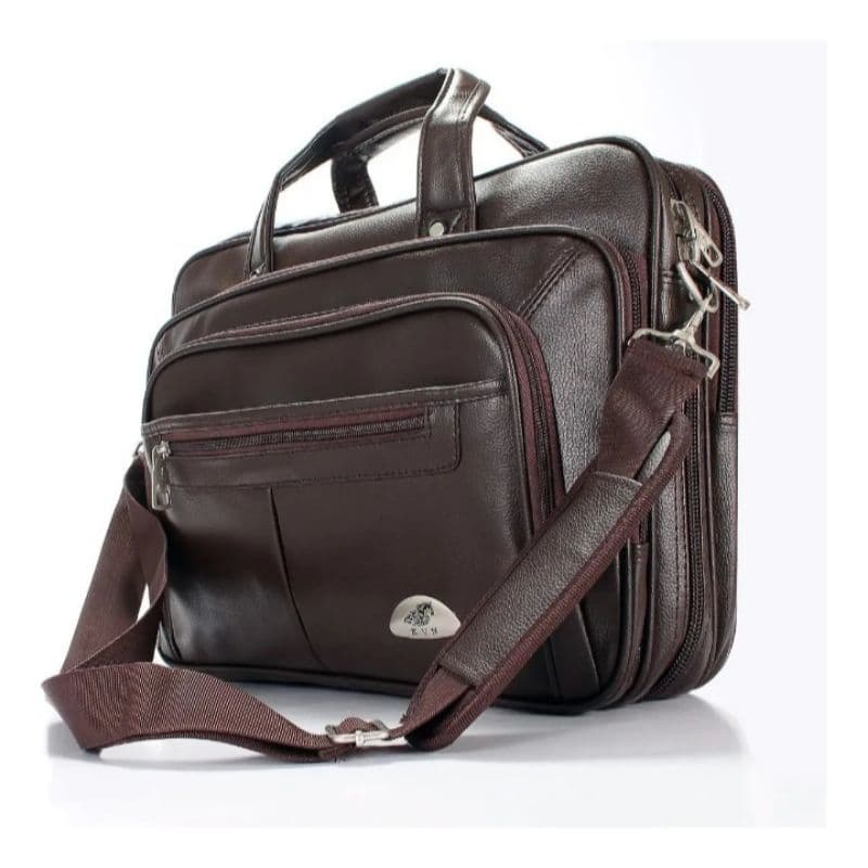 Bolsa Pasta Social Transversal Executiva Couro Reforçada Pu 15.6 P/ Notebook
