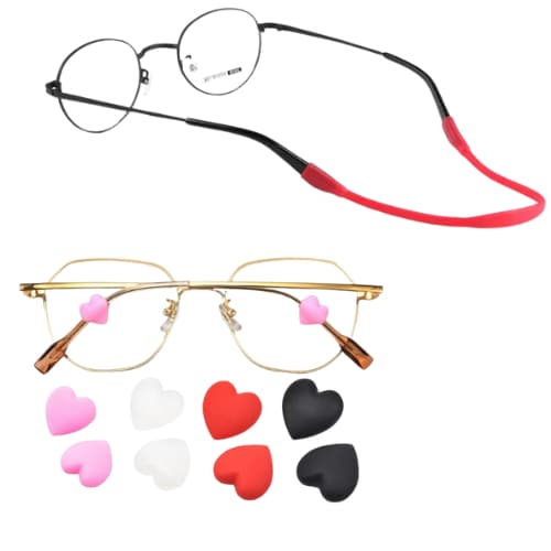KIT supote gancho para oculos e cordão cordinha silicone infantil e adulto