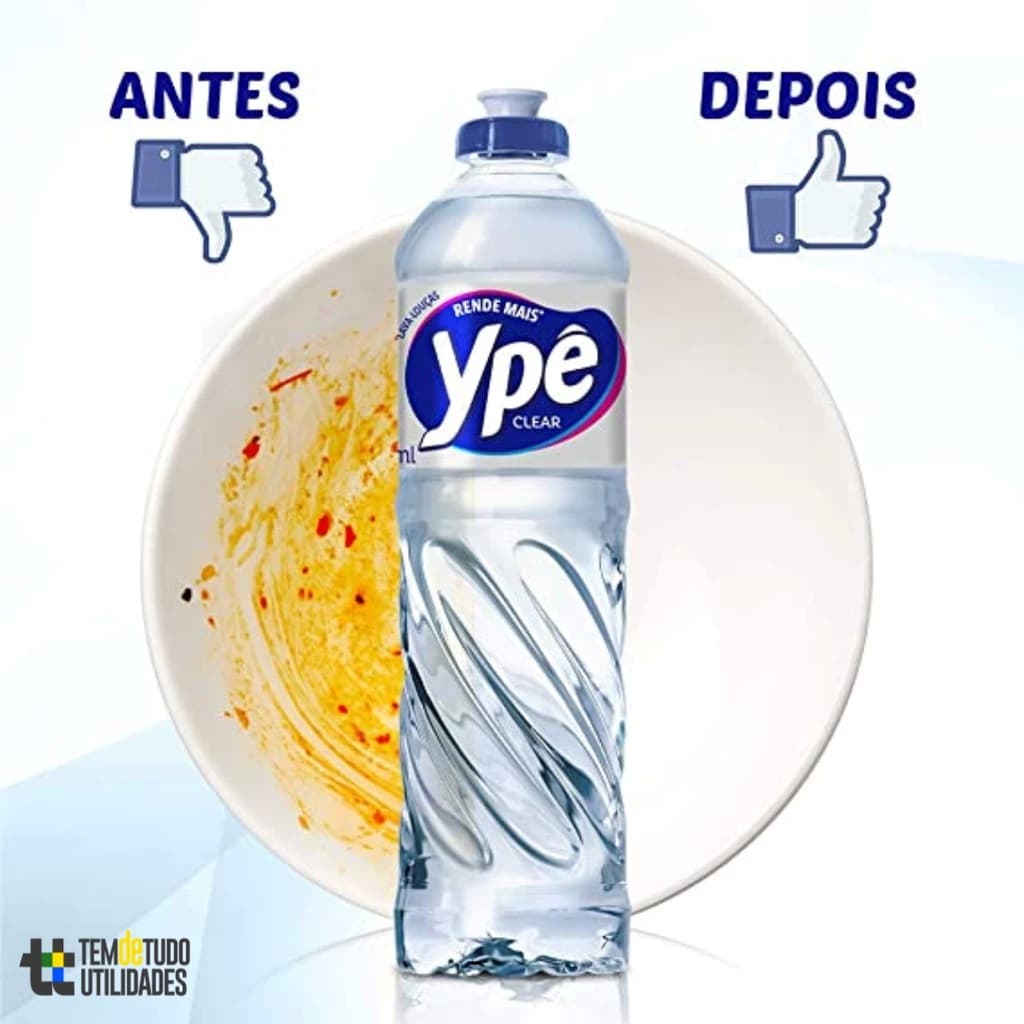 02 Detergentes Ypê Clear Lava-Louças Líquido 500 ML Rende Mais