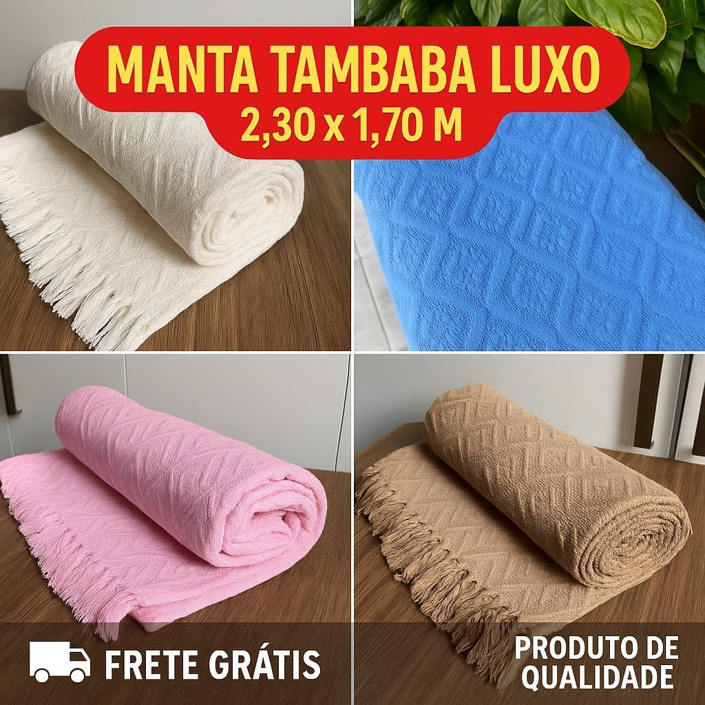 Manta para Sofá 2 ou 3 Lugares King Size Retrátil  2,30x1,70m Algodão com Franjas - Capa p/ Sofá