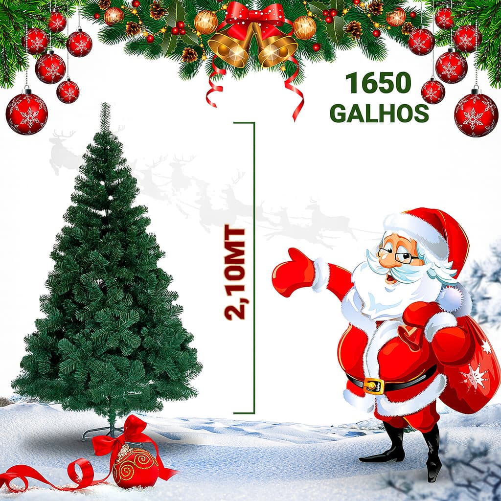 Árvore De Natal Grande Cheia Premium Luxo