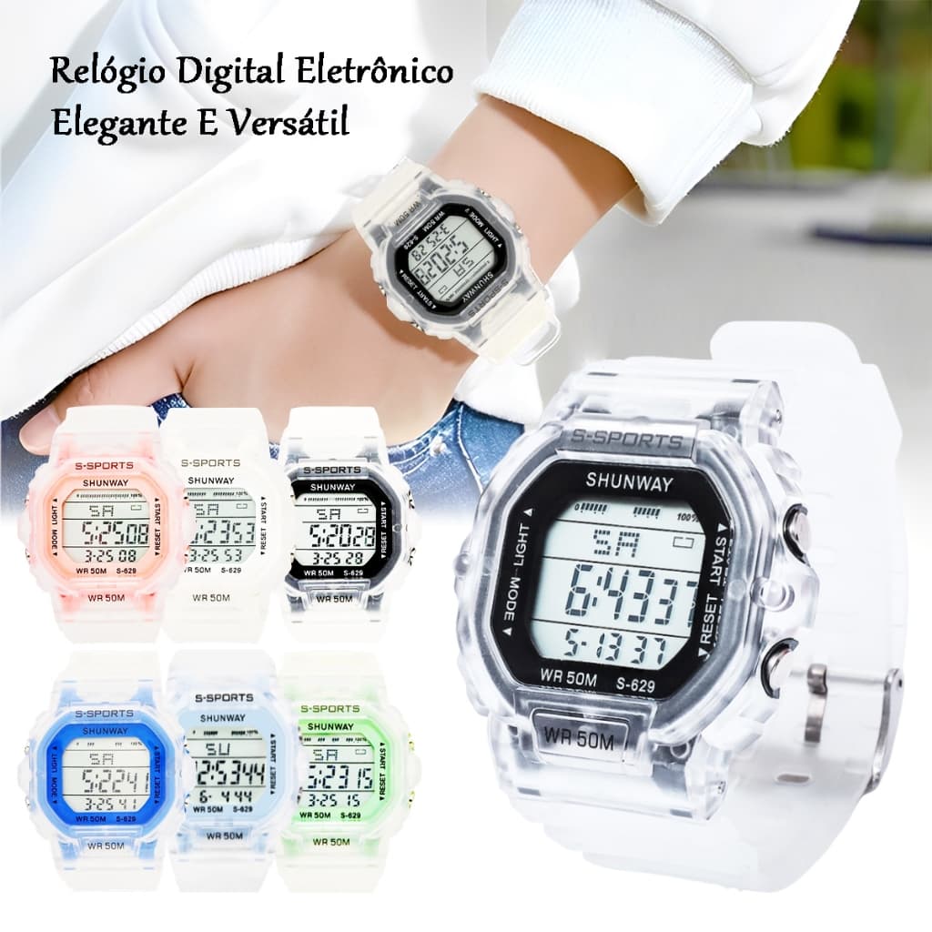 Relógio Digital Feminino Original LED Unissex Masculino Infantil A Prova D 'Água De Pulso Lindos 100% Qualidade