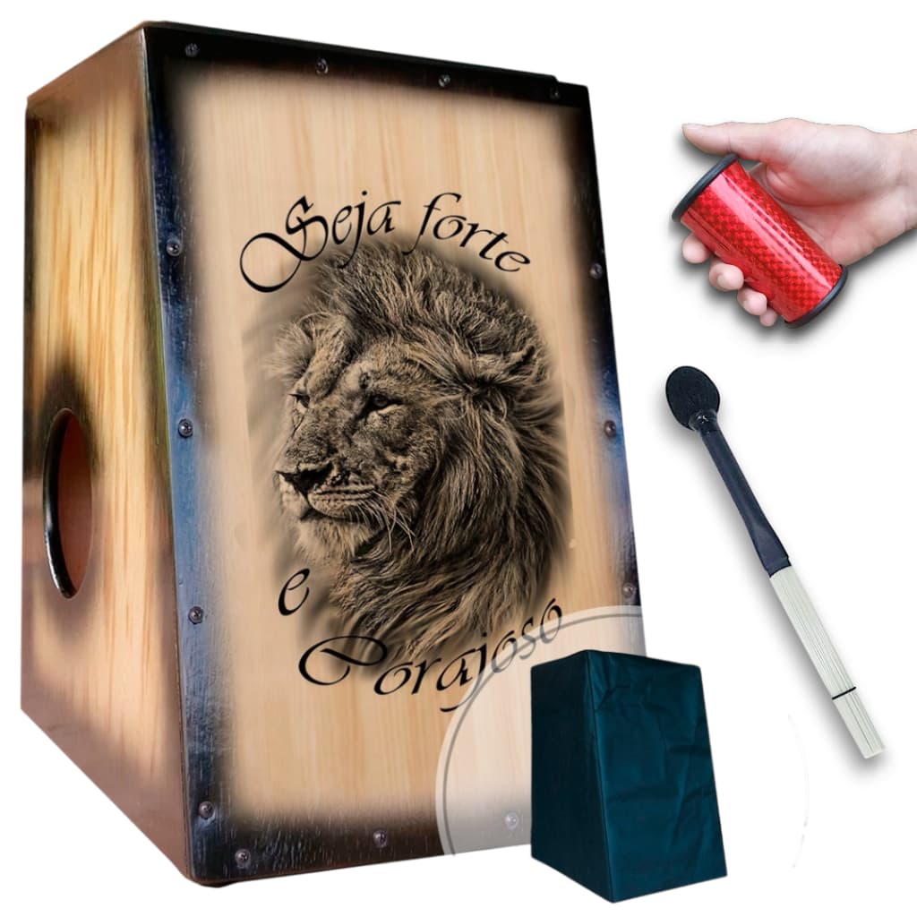 Cajón/carron Elétrico Leão Seja Forte + Sleep + Vassourinha