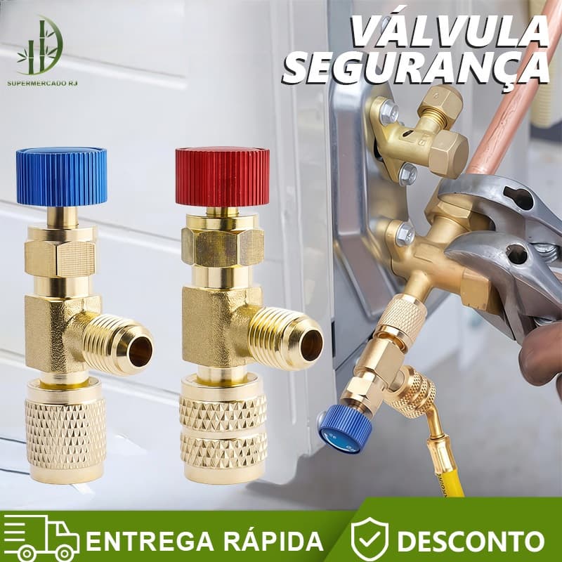2 Peças Refrigerante Adaptador De Carregamento De Ar Condicionado Para R410A R22 1 / 4 "Líquido Válvula