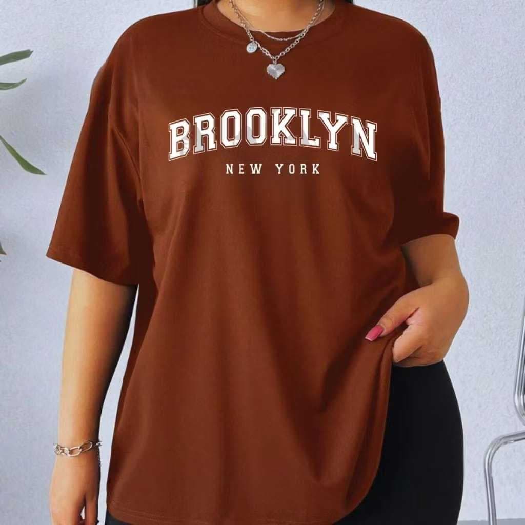 Camiseta Feminina Streetwear Brooklyn Alta Qualidade