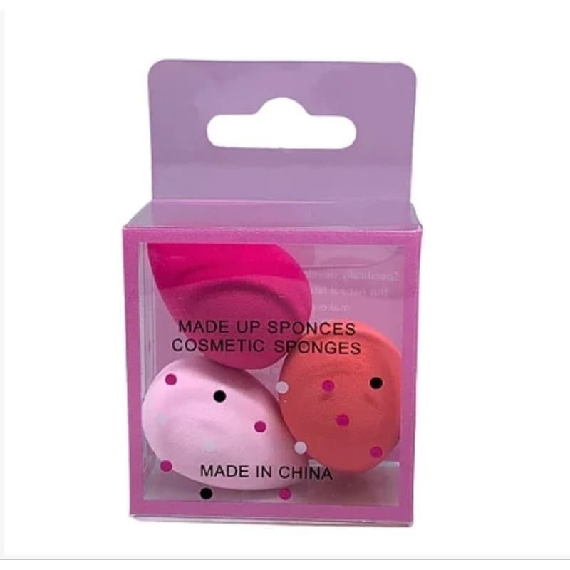 KIT COM 03 MINI ESPONJAS PARA MAQUIAGEM