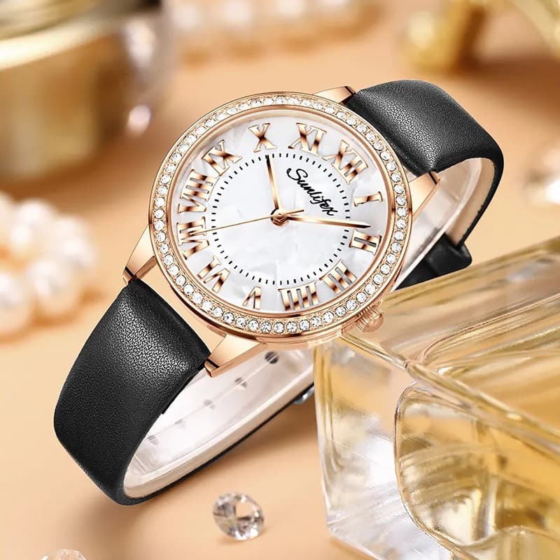 Relógio Feminino Sunlifex 6019 Quartzo Pulseira de Silicone e À Prova D'Água Elegante e moderna Redondo