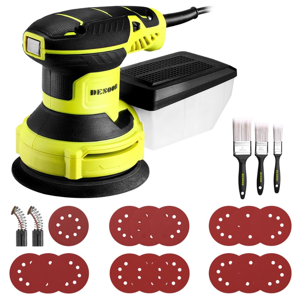 Lixadeira Roto Orbital Professional 6 Velocidades 350w Elétrica Com Fio Aleatória Compacta De Mão DESOON
