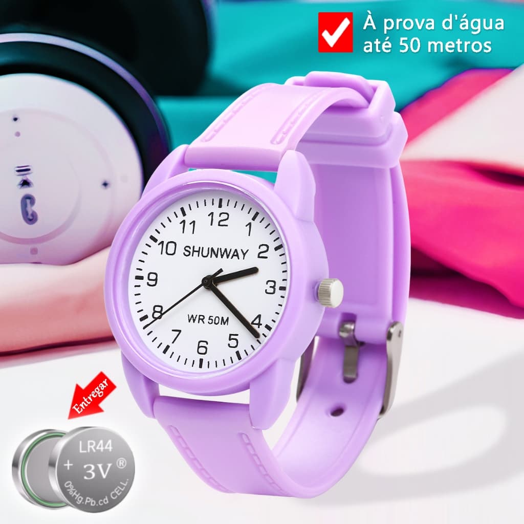 Relogio Feminino a Prova D água Relógio De Quartzo Estudantis Resistente Casual Redondo