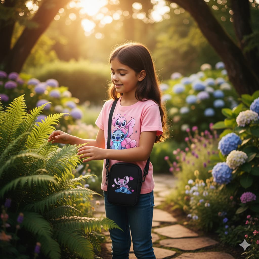 Camiseta Infantil Stitch & Angel com Estampa Colorida em Algodão Macio – Conforto e Estilo para o Dia a Dia