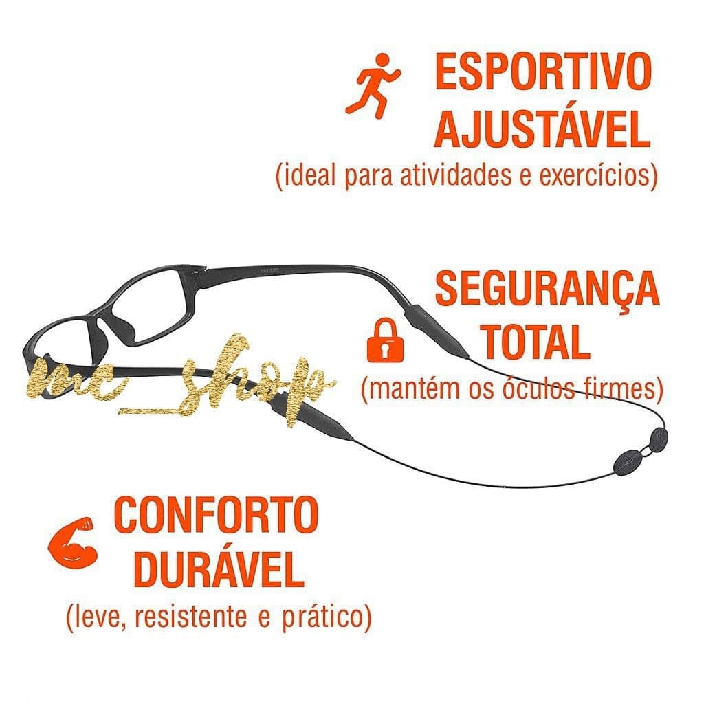 Cordão Esportivo Ajustável de Óculos – Retrátil e Reforçado