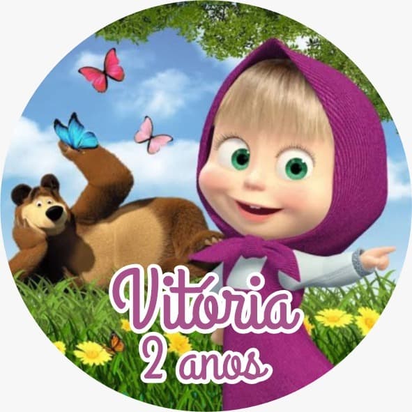 Adesivos Personalizados Masha e o Urso 5x5 - Fazemos qualquer tema Adesivos Para Festas