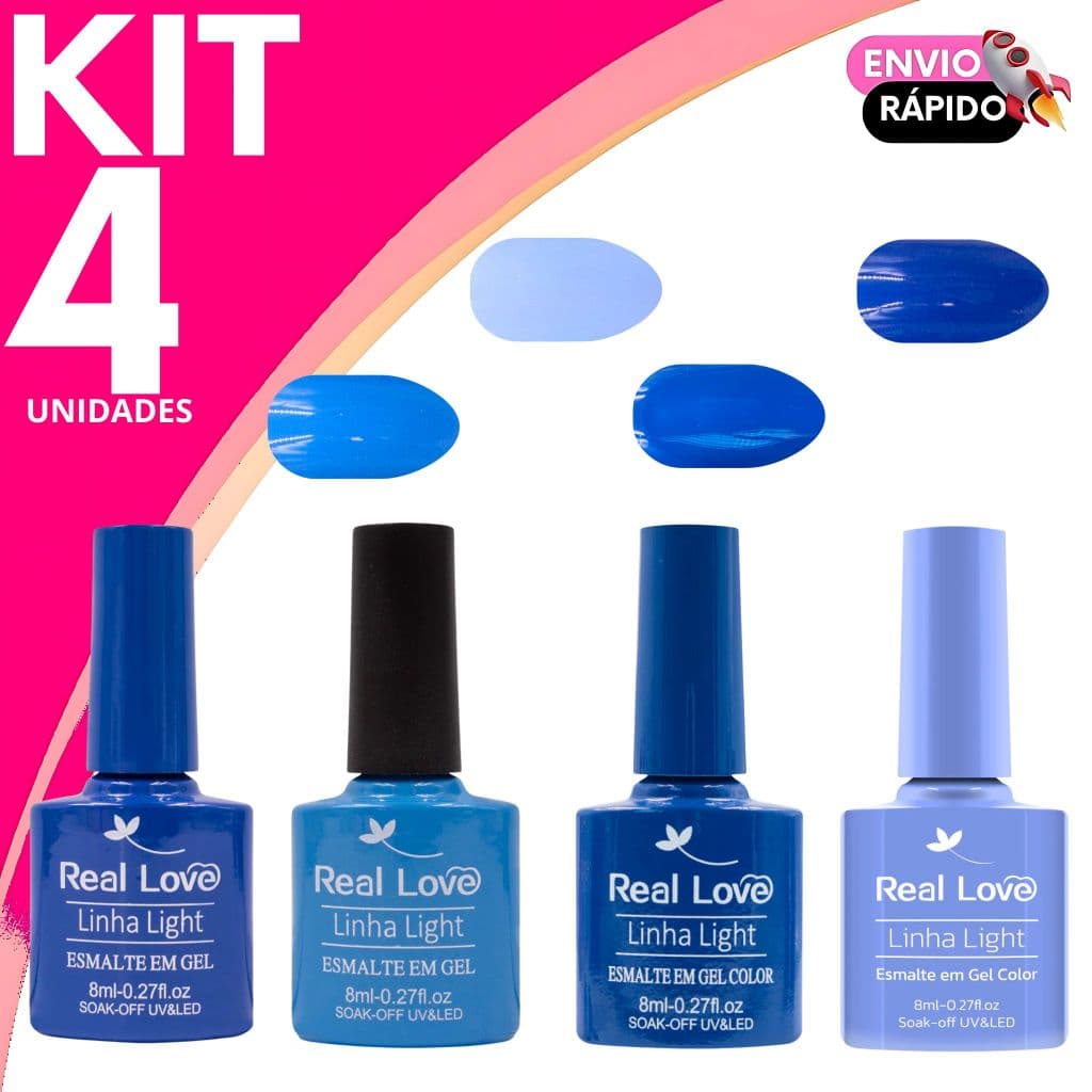 Esmalte em Gel Azul Real Love Light Color – Cores Intensas e Longa Duração