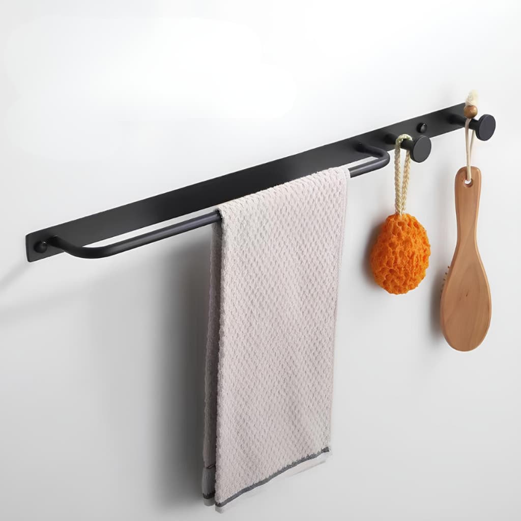 Suporte Porta Toalha Inox Acessório de Banheiro Parede Toalheiro Aço Inoxidável 60CM Ouro Escovado/Prata Escovado/Preto