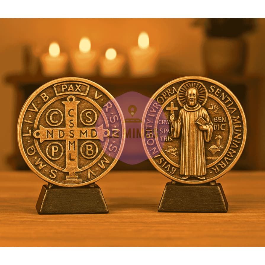 Medalha De São Bento Base Enfeite Decoração Resina 18cm