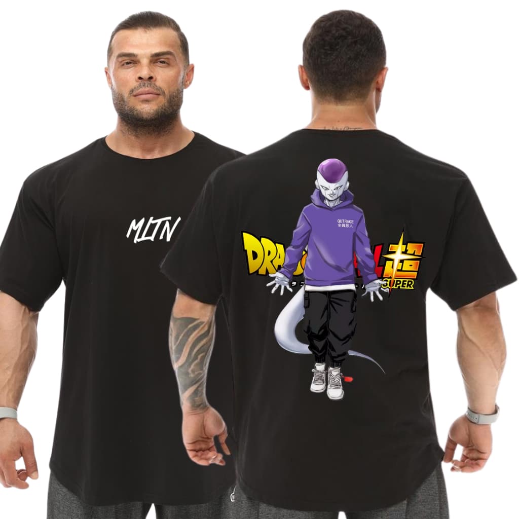 Camiseta Oversized Academia 100% Algodão Dragon Ball Super Freeza Streetwear Unissex Envio Rápido