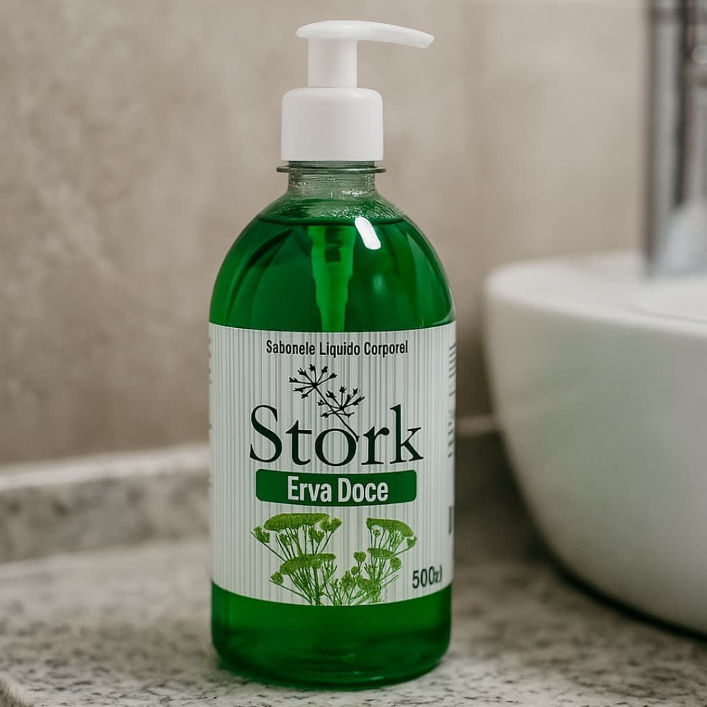 Sabonete Líquido ERVA-DOCE Frasco 500ml Corporal Limpa, Hidrata e Perfuma.