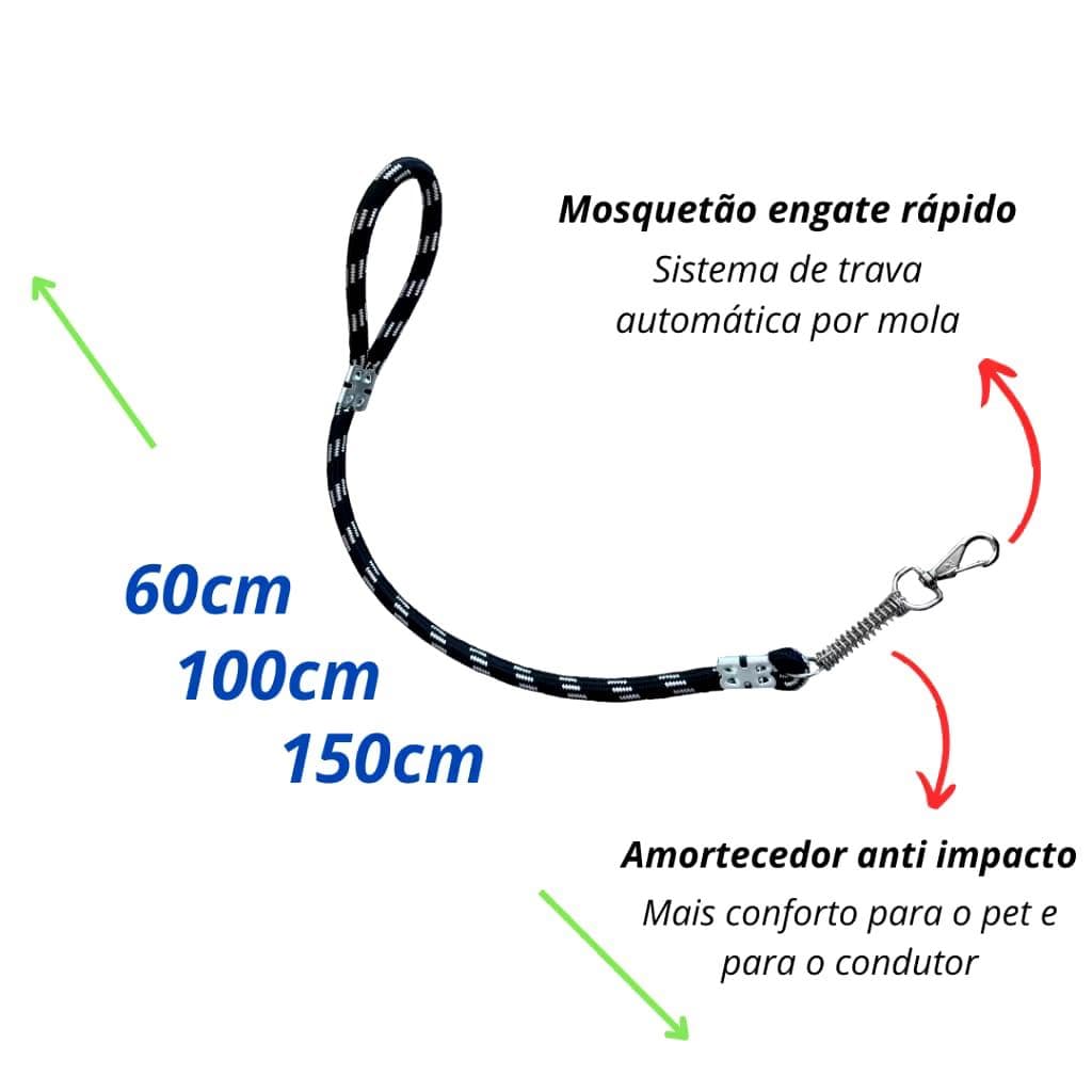 Guia Corda Reforçada Cães Cachorro Grande Médio Pequeno Porte Variados 60cm 100cm 150cm