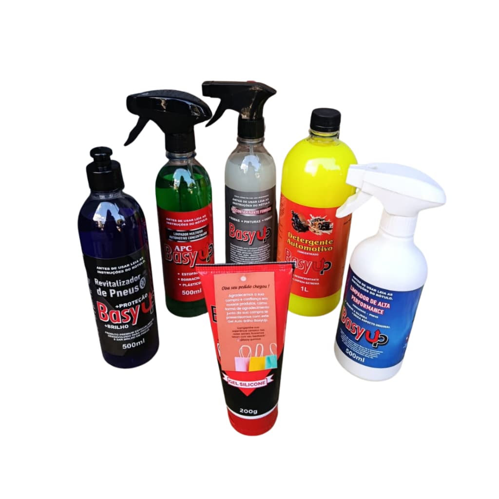 Kit Automotivo Basy Up Alto Rendimento Praticidade Limpeza Conservantes Aromas