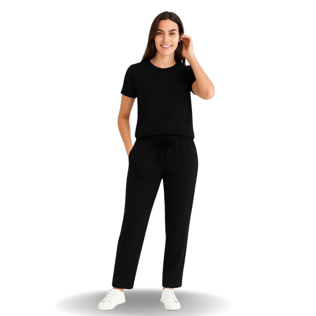 Calça de Malha Suede com Bolsos e Elástico Feminina Confortável com Elastano Molinha