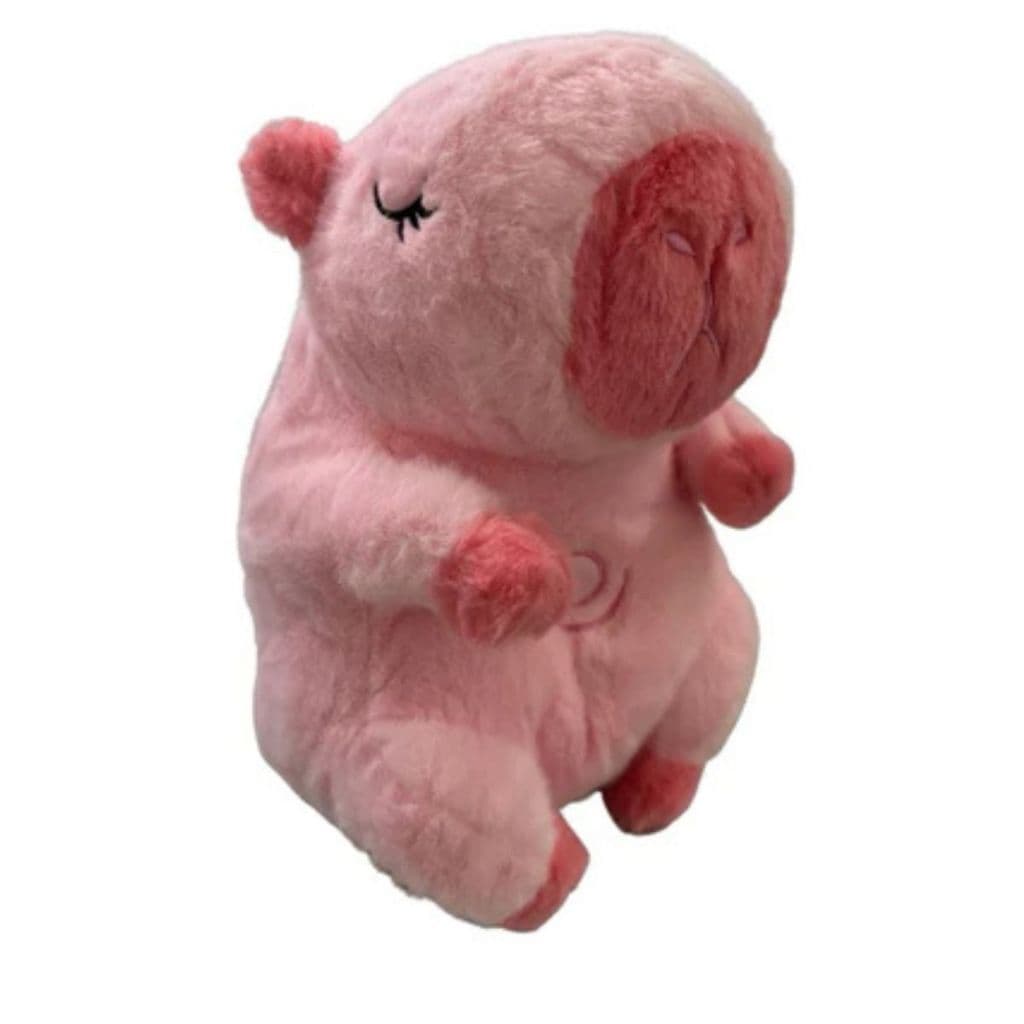 Brinquedo De Pelúcia Capivara Que Respira Rosa Com Luz E Som Acalma Dia Das Crianças Envio Imediato