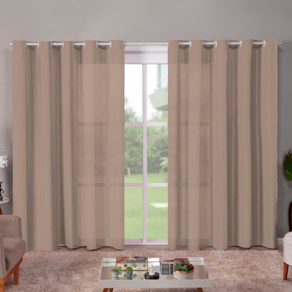 Cortina Roma 4.00 X 2.20 Decoração Janela Inteira - Ideal p/ Quarto, Sala, Escritório, Sala de Aula