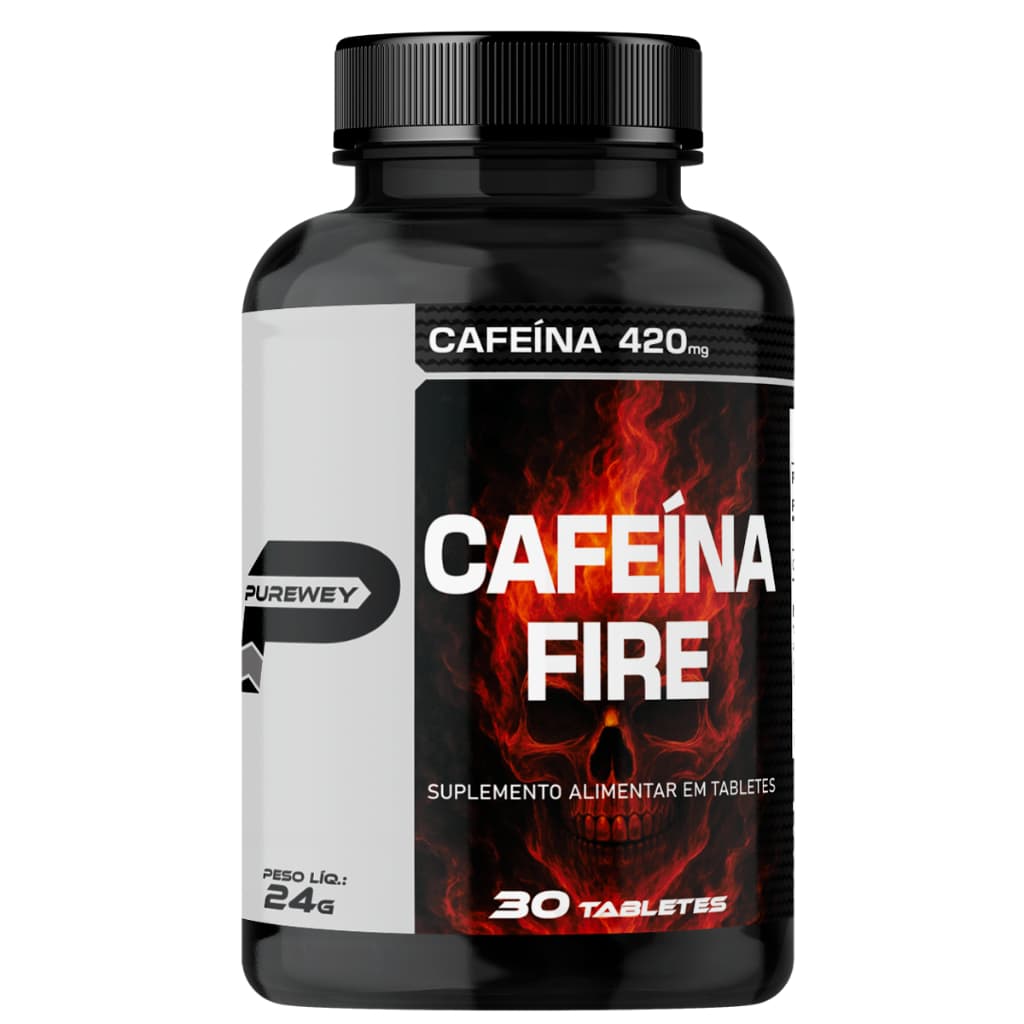 Cafeína Fire 420mg Pote 30 Tabletes - Purewey
