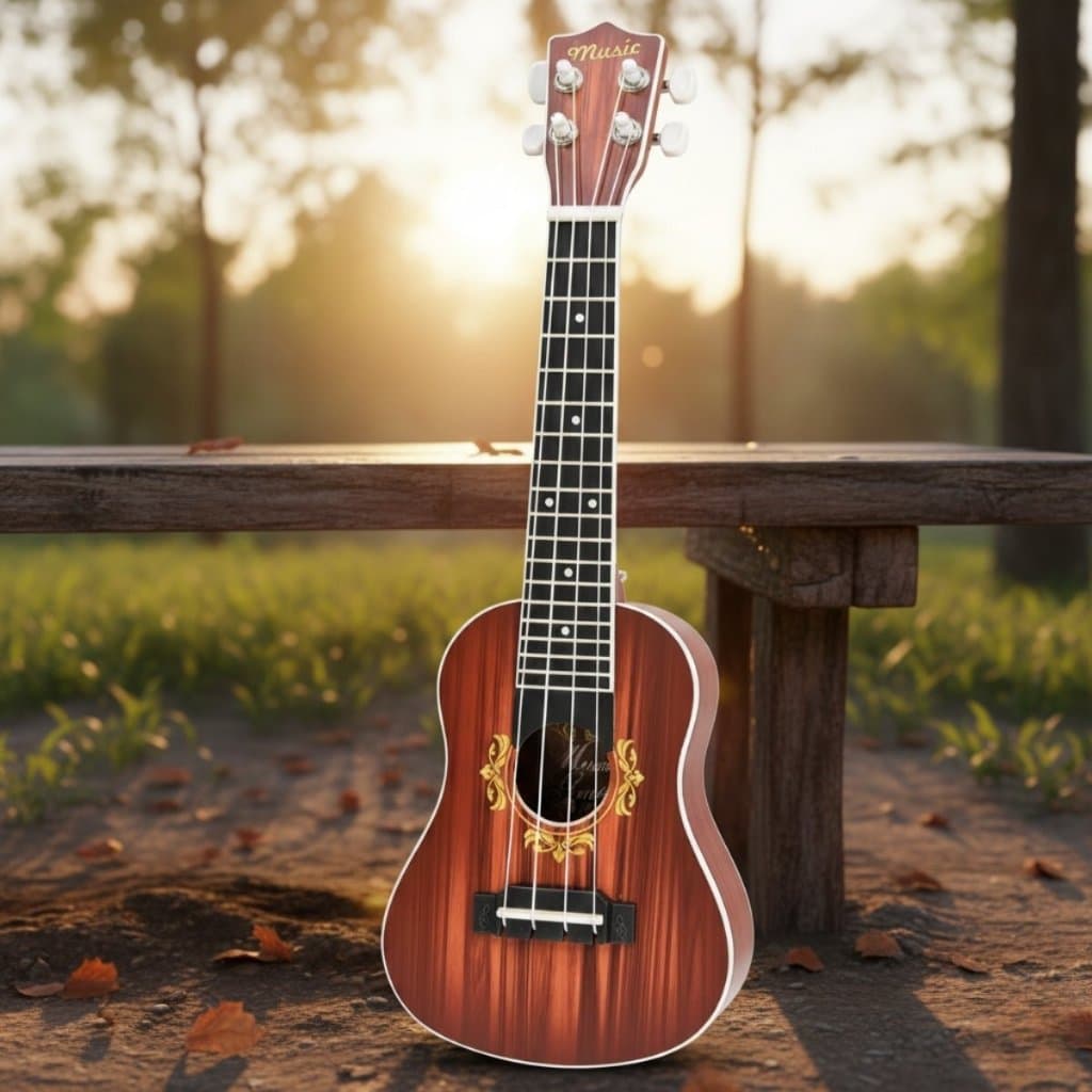 Violão Infantil Médio Com Palheta e Capa 48cm Presente Musica Aprendizado Criança Brinquedo Musical Instrumento Pequeno