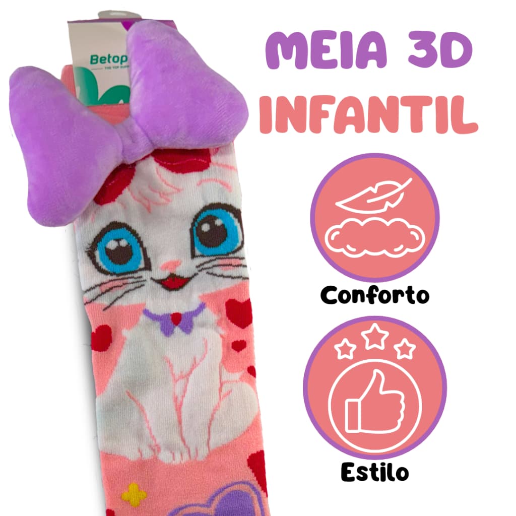 Meia Colorida Infantil Confortável e Durável para Masculino e Feminino Meia Diárias