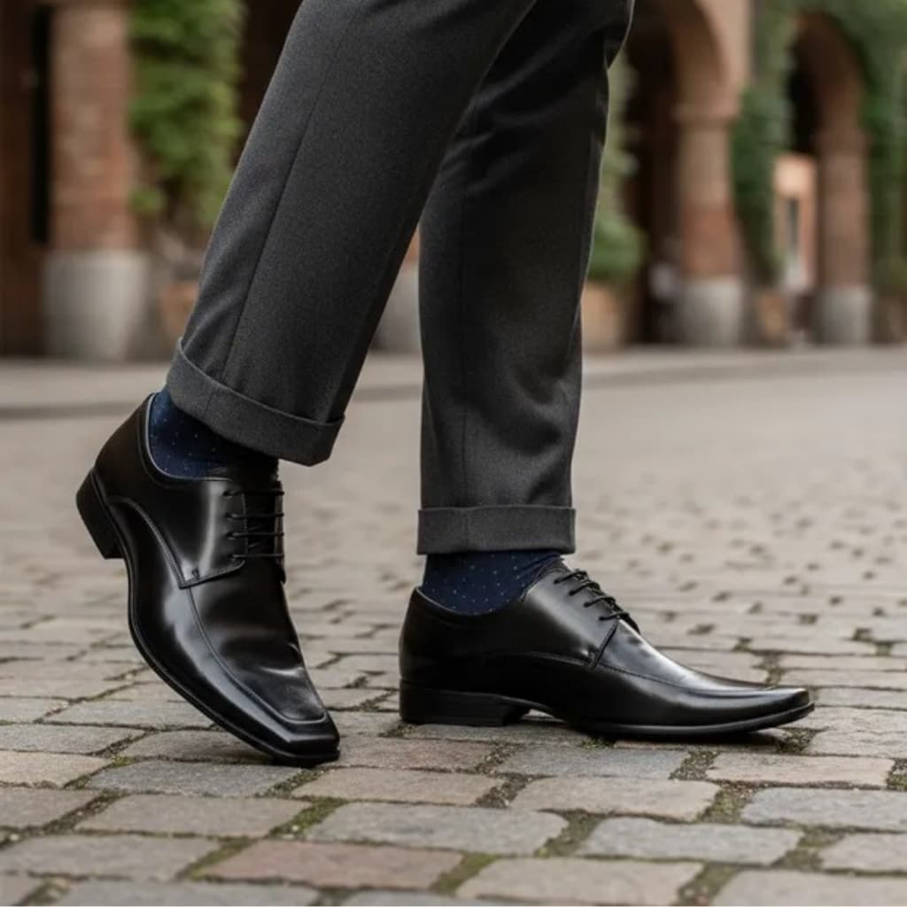 Sapato Social Masculino em Couro Legítimo Estilo Italiano Clássico