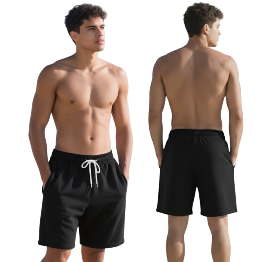 Bermuda de Moletom Com Amarraçã o Elástico Shorts Academia Treino Verão Bolsos Fundos do tamanho P ao GG