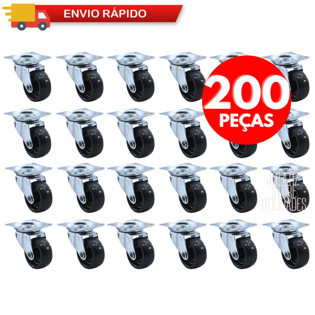 Caixa De 200/ 100/ 50 Rodinhas Rodízio Giratório 3,2Cm Anti Ruído Risco Para Móveis Vasos Guarda Roupa De Casal