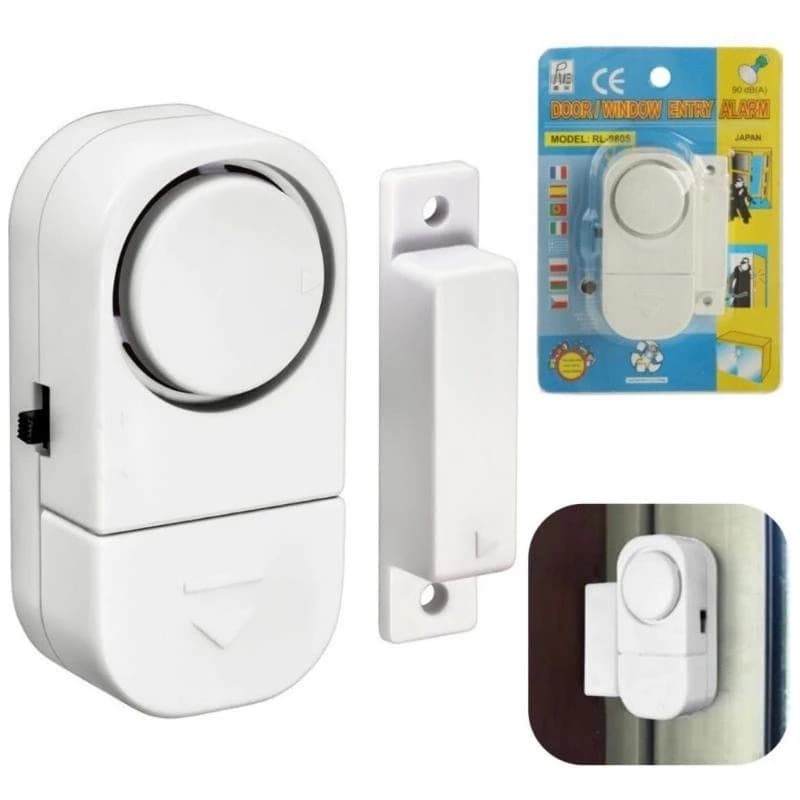 Kit Alarme Sonoro para Portas e Janela Sem Fios + Bateria