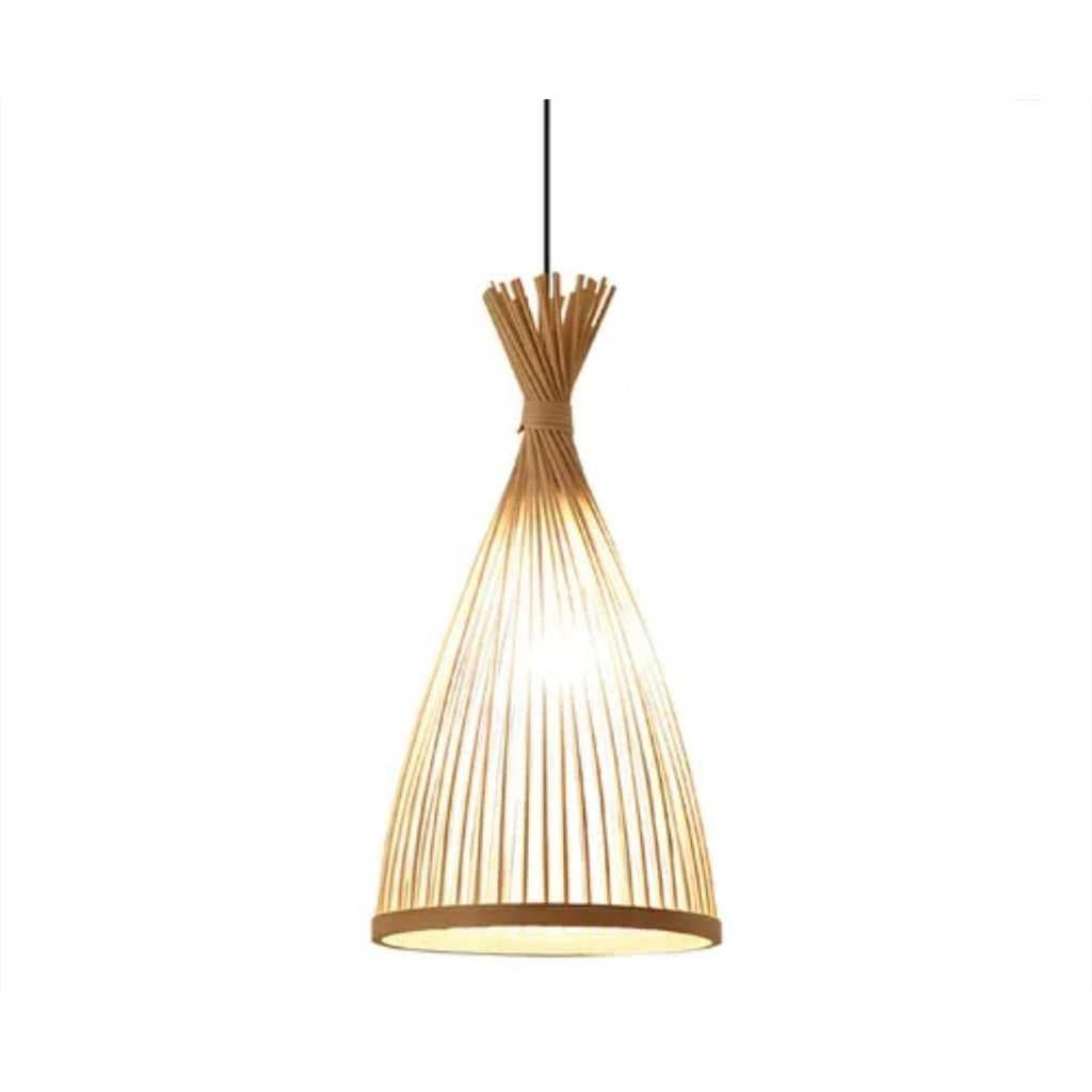 Luminária Pendente Decorativo de Bambu Artesanal 21x38 Bivolt com cabo de 2M - Lançamento