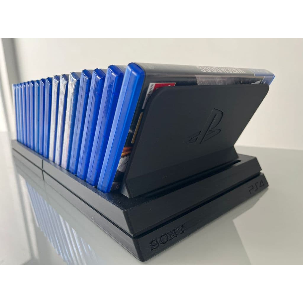 Suporte Organizador para Jogos PS4 – Base em Formato do Console | Opção com Prolongador