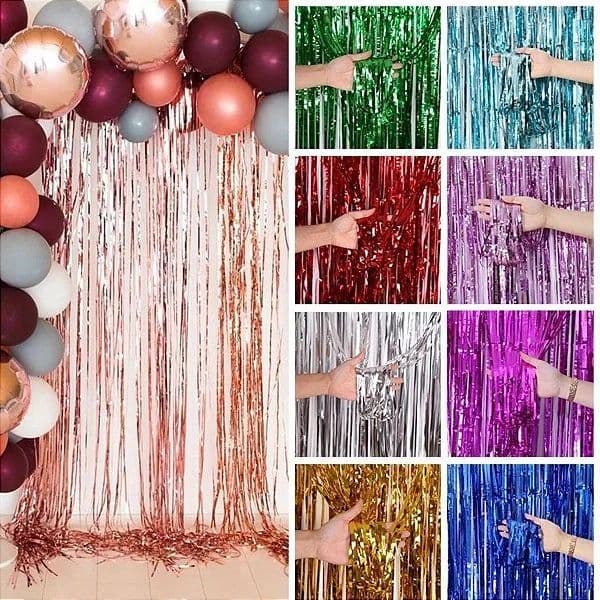 Cortina Metalizada Decorativa para Festa 1x2m | Diversas Cores | Painel de Fundo para Aniversário, Casamento e Eventos