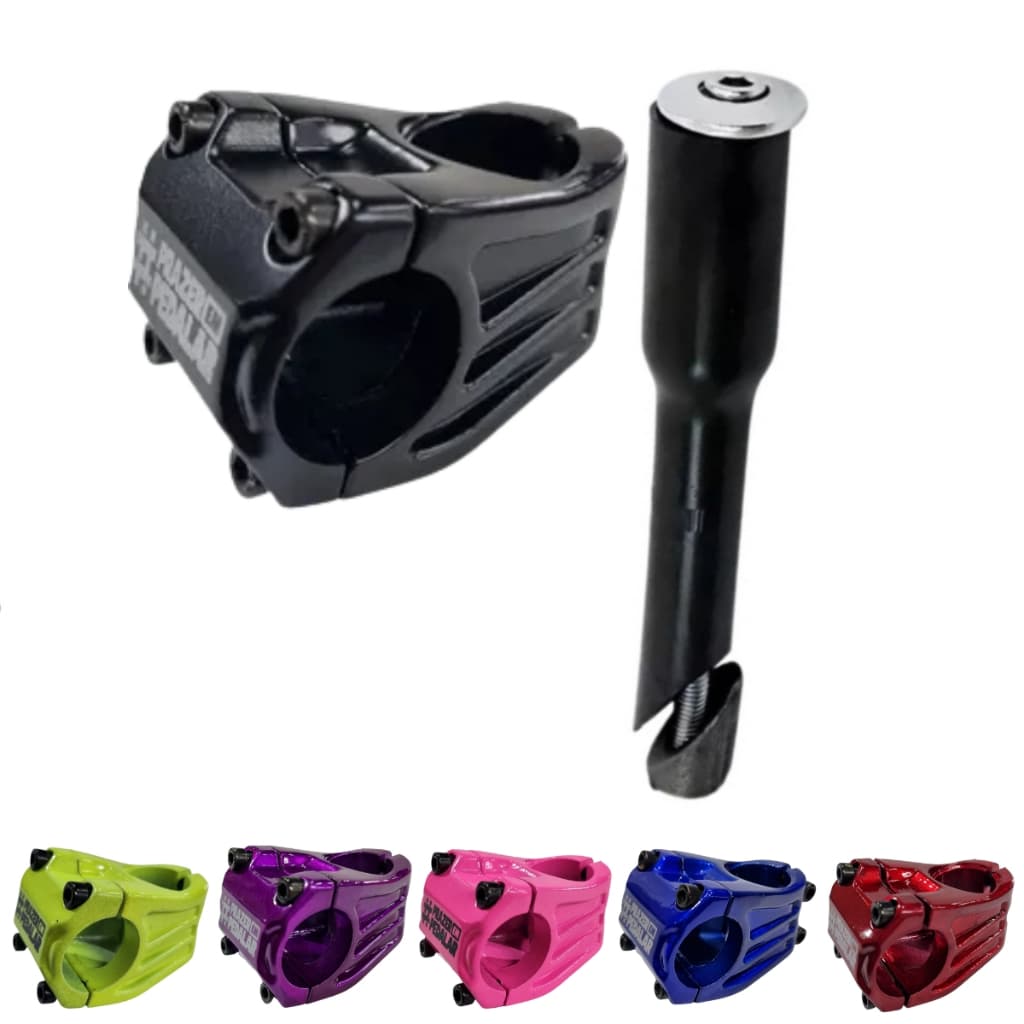Mesa Mesinha Suporte Guidão 31.8mm Bike Ahead Set Preta Gtu Traker+ Adaptador 21.1mm Standard