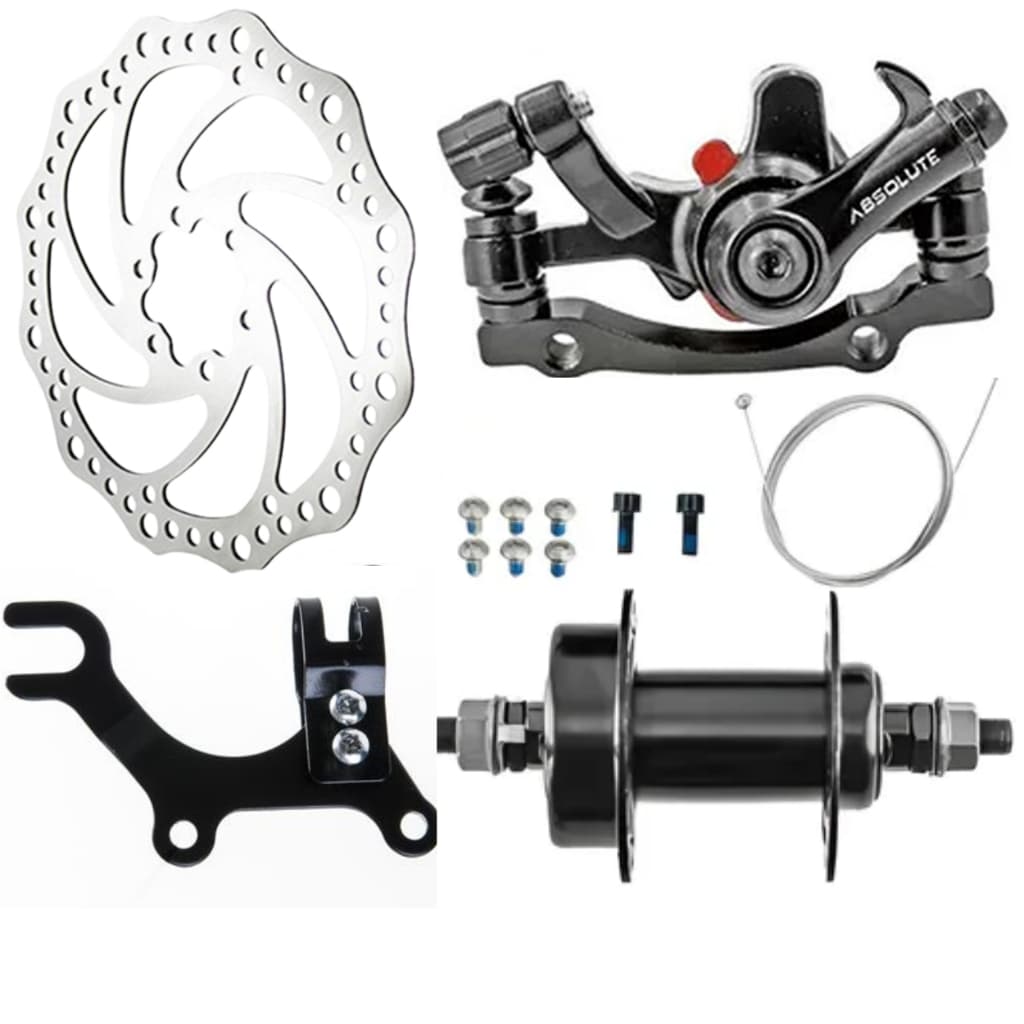 Freio A Disco Bike Traseiro + Adaptador De Pinça Cubo 36 Furos