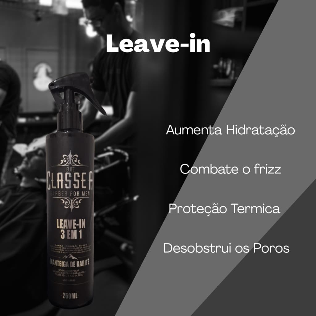 Leave-in 3 em 1 Classe A Leave-in Barba Cabelo e Corpo Classe A Leave-in Classe A Protetor Térmico