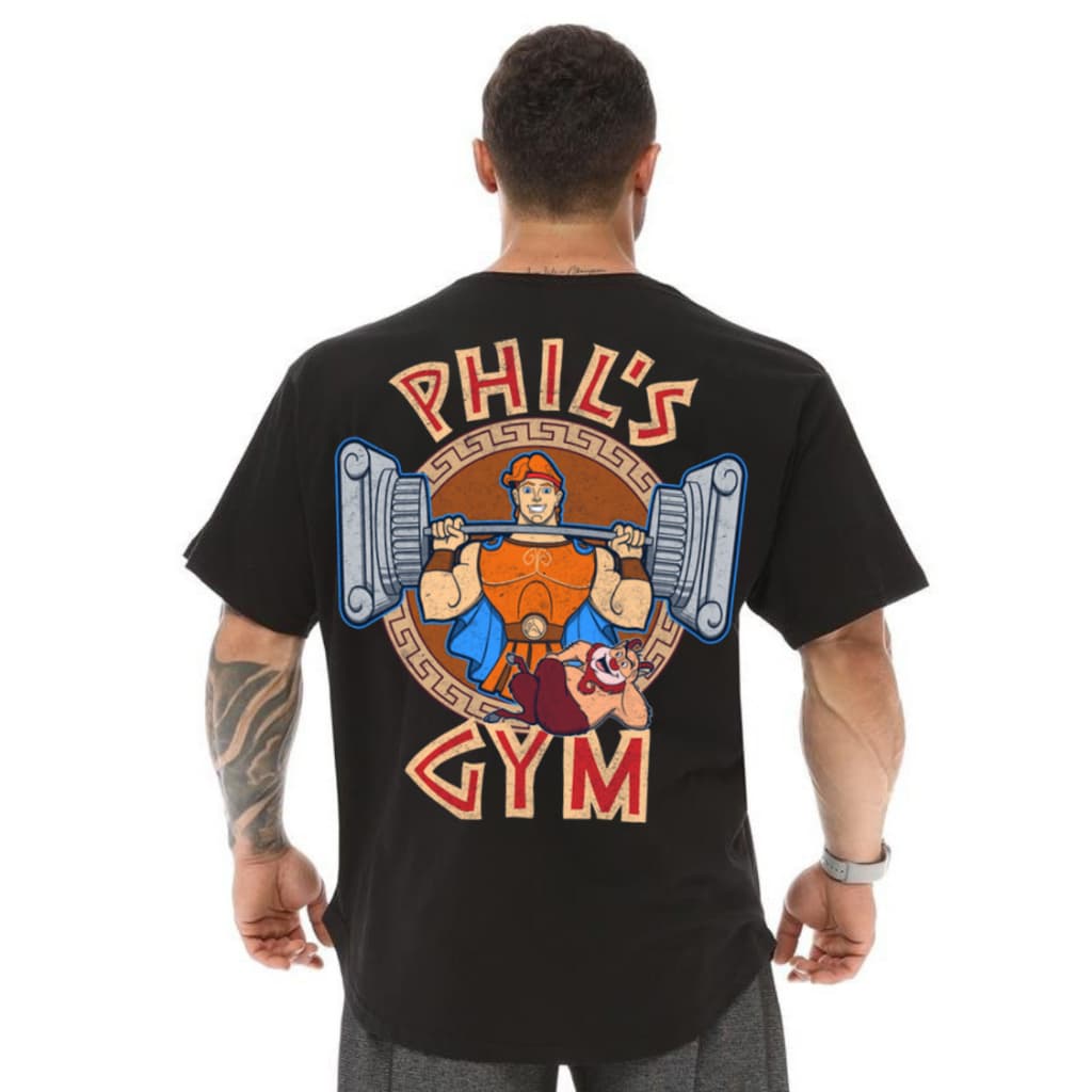 Camiseta Oversized Academia Masculina Phil’s Gym Treino Musculação Estilo Streetwear Promoção