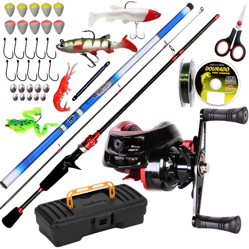 Carretilha de Pesca Drag 10 kg Anti Cabeleira Vara Mão 4,50 Carbono Isca Artificial Multifilamento.
