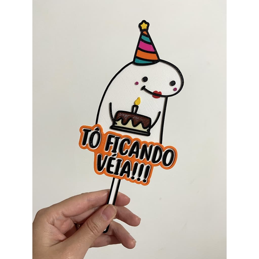 Topo de bolo Flork Personalizado 3D