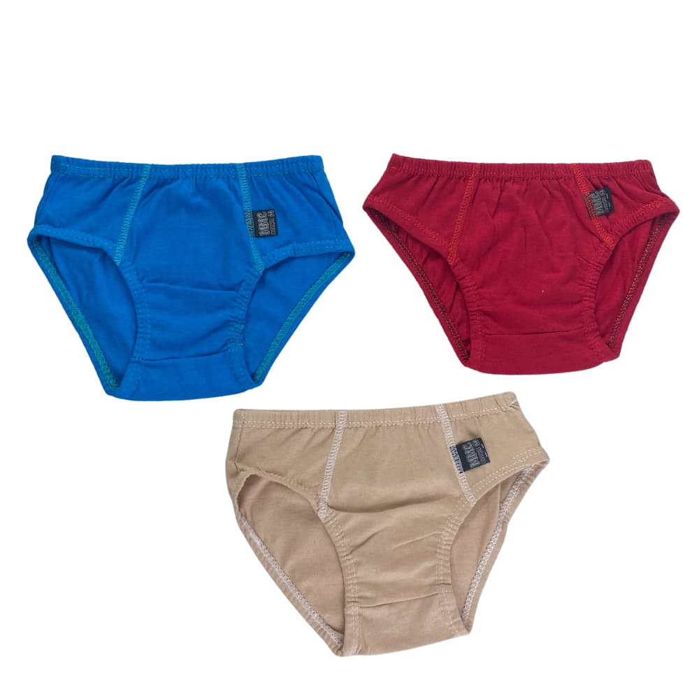 Kit 3 Cuecas Lisa Infantil Slip Algodão