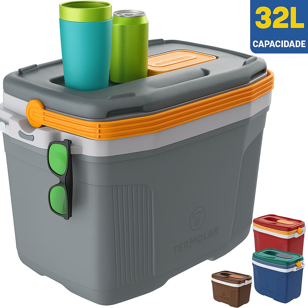 Caixa Térmica 32 Litros Cabe 45 Latas Air Flow Alta Qualidade Escolha Sua Cor - Termolar Original